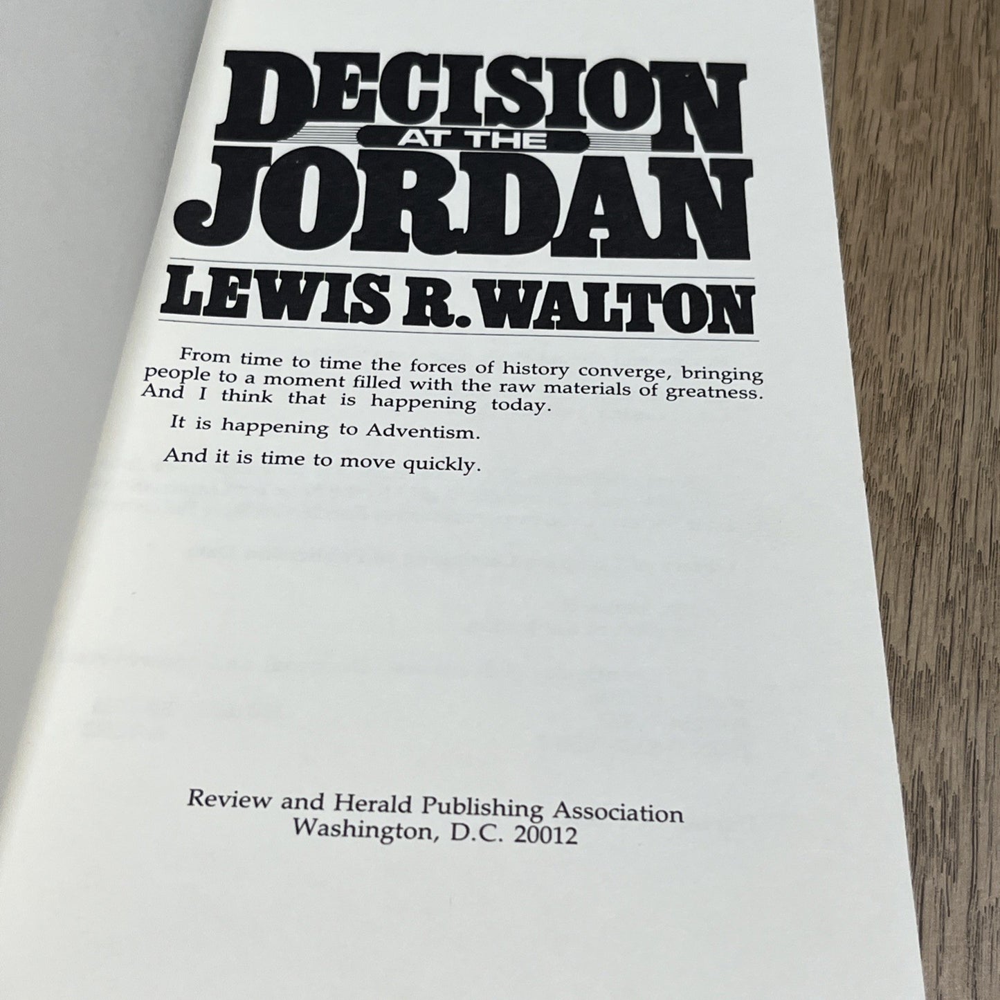 Decision at the Jordan New Sealed Paperback By Walton, Lewis R sda