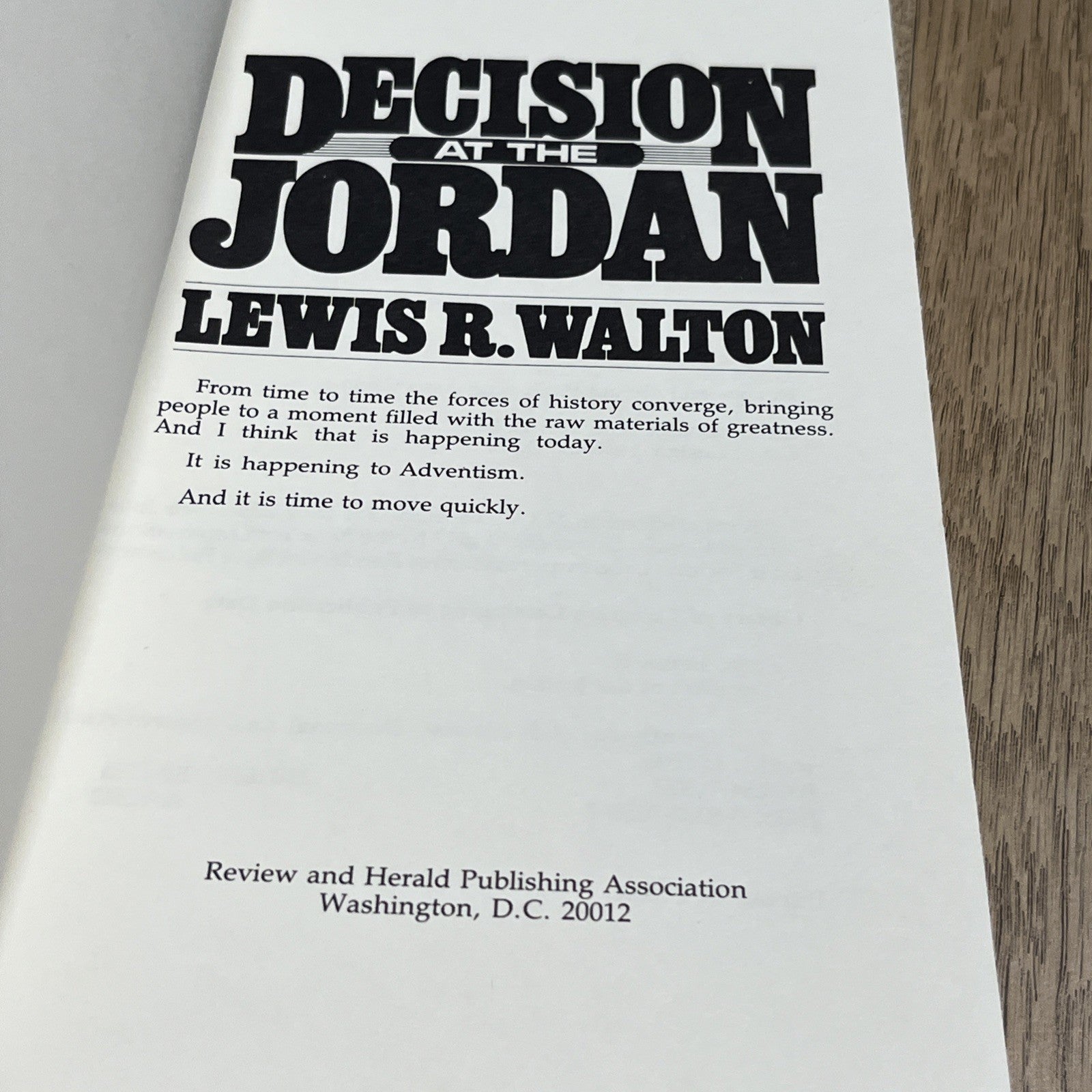Decision at the Jordan New Sealed Paperback By Walton, Lewis R sda
