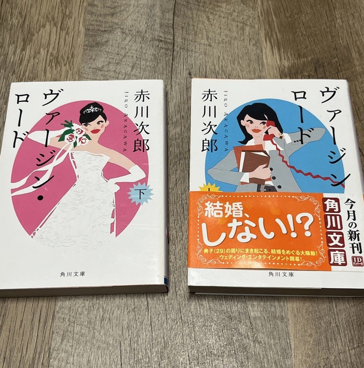 Virgin Road Volume 1 and 2 ヴァージン・ロード　下  By Jiro Akagawa ( Kadokawa Bunko)