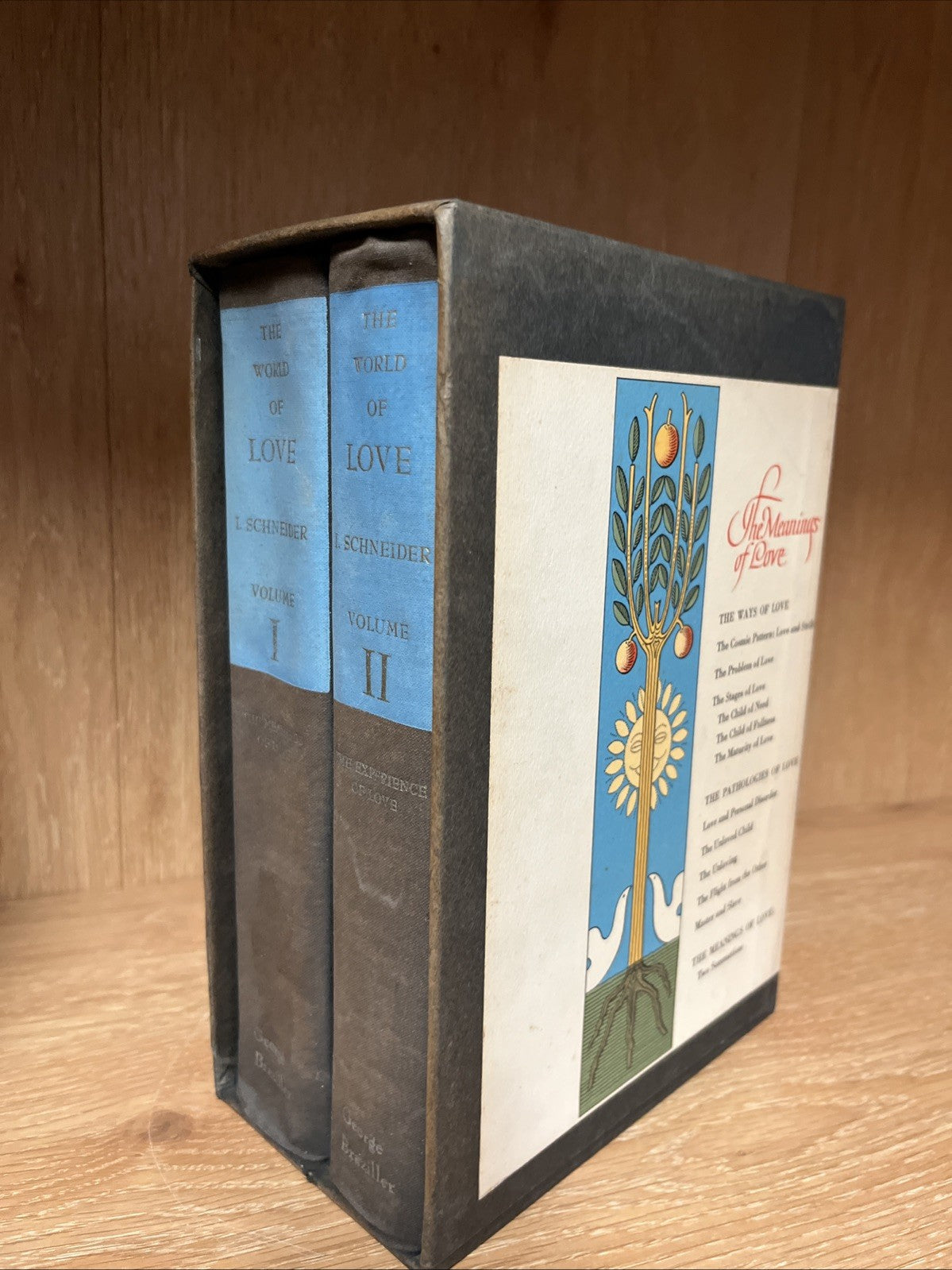 1st Printing The World of Love Vol 1 - 2 By ISIDOR SCHNEIDER 2 Vol Set Slipcase