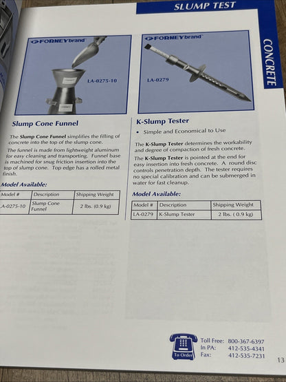Forney Testing Apparatus and Supplies Catalog 1986