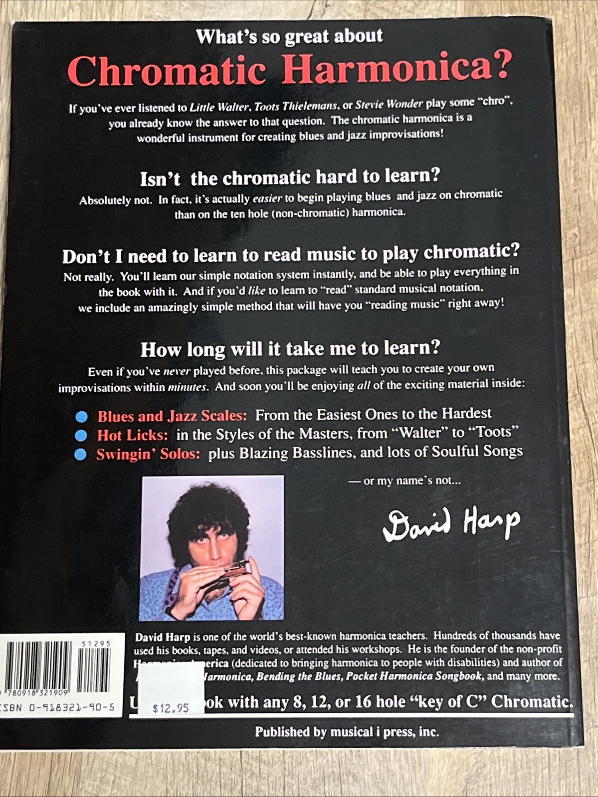 Instant Chromatic Harmonica : The Blues/Jazz Improvisation Method By David Harp
