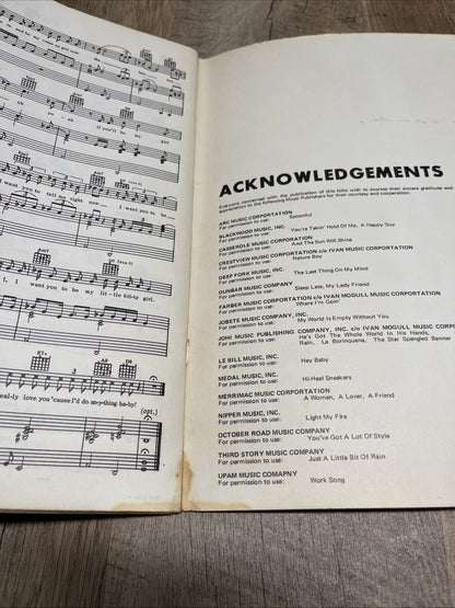 Feliciano Light My Fire Chord and Lyrics Sheet Music w/ PULL OUT POSTER RARE