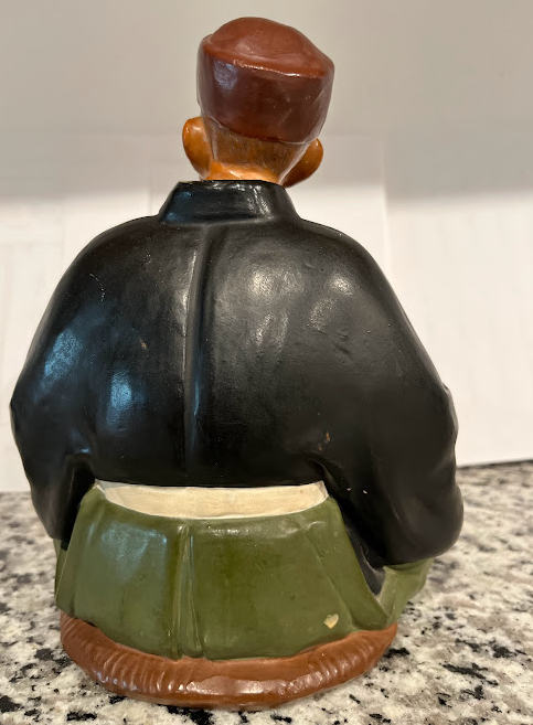 Hakata Urasaki Old Man Biwa Instrument Japanese Figurine Top of Biwa Is Broken