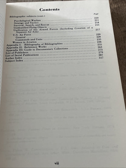 An Aerospace Bibliography  Compiled By Samuel Duncan Miller - 1978