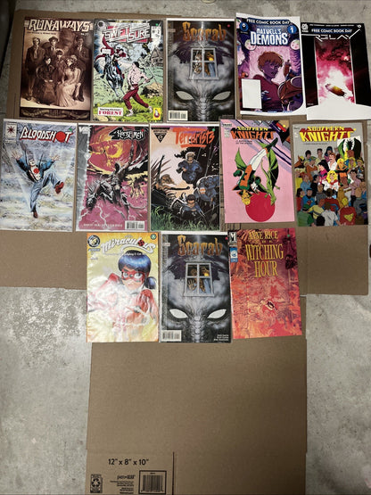 comic book lot 13 Mixed Millennium , DC ActionVerse, V2k,Valant, Comic Interview