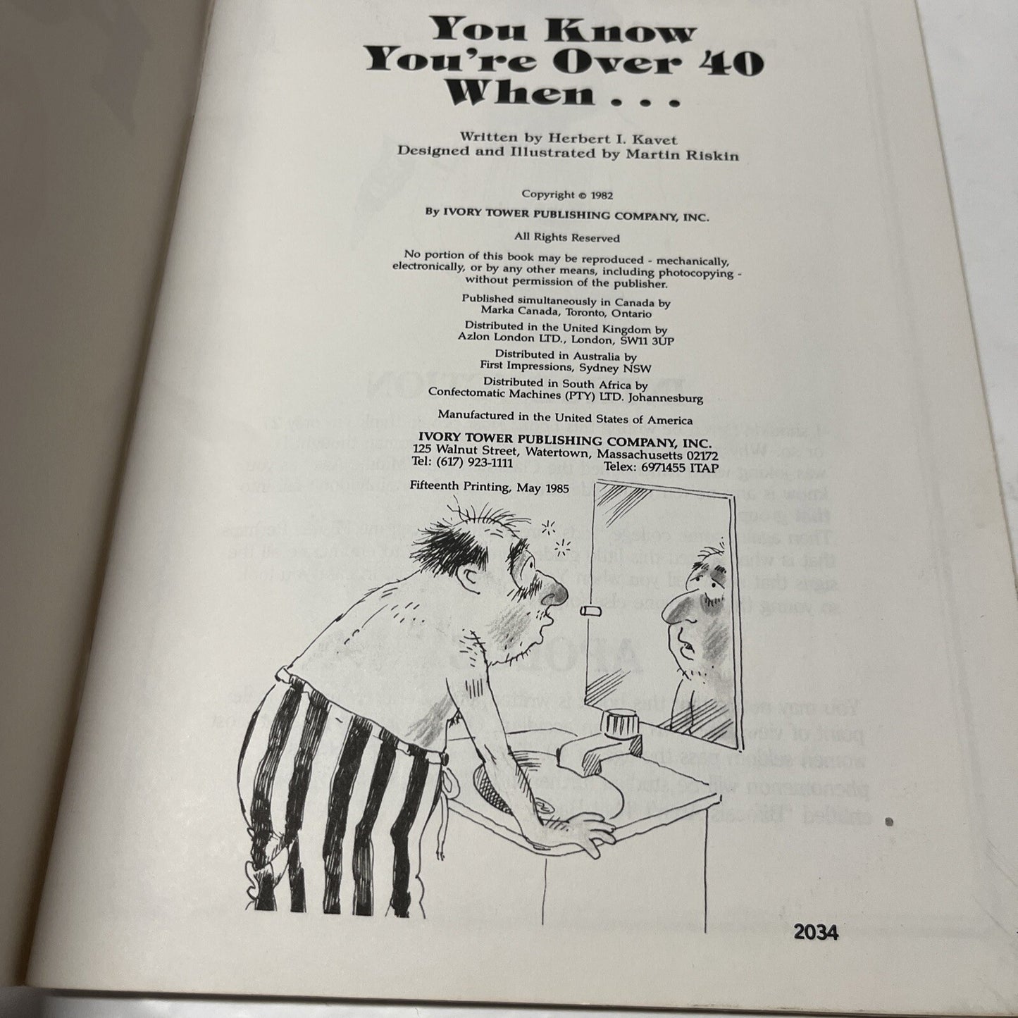 You Know You're Over 40 When Written Kavet 1985 Fun Practical Jokes Adult Satire