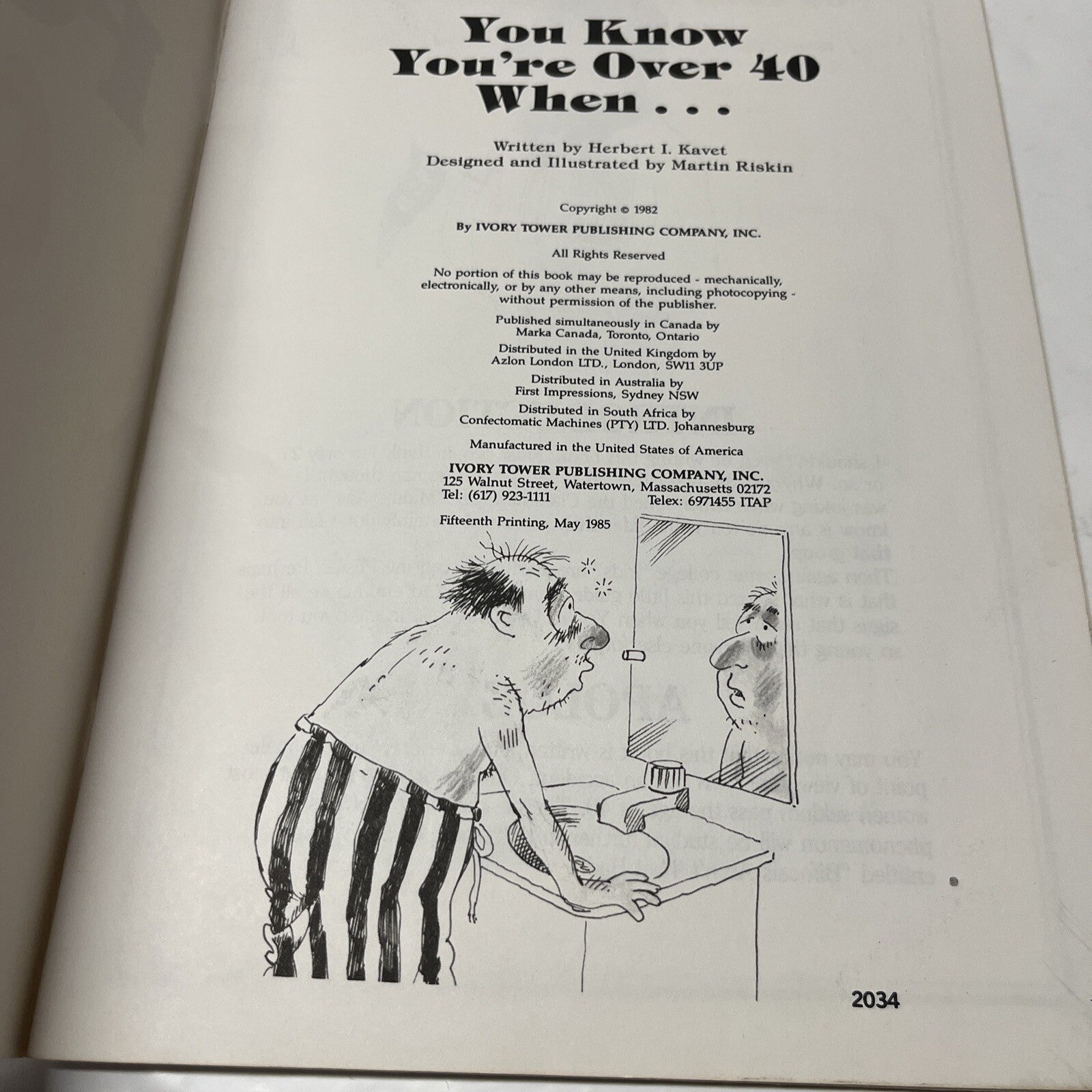 You Know You're Over 40 When Written Kavet 1985 Fun Practical Jokes Adult Satire