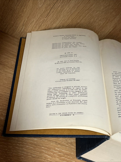 1970 Gordon’s Modern Annotated Forms Of Agreement Saul Gordon Revised & Updated
