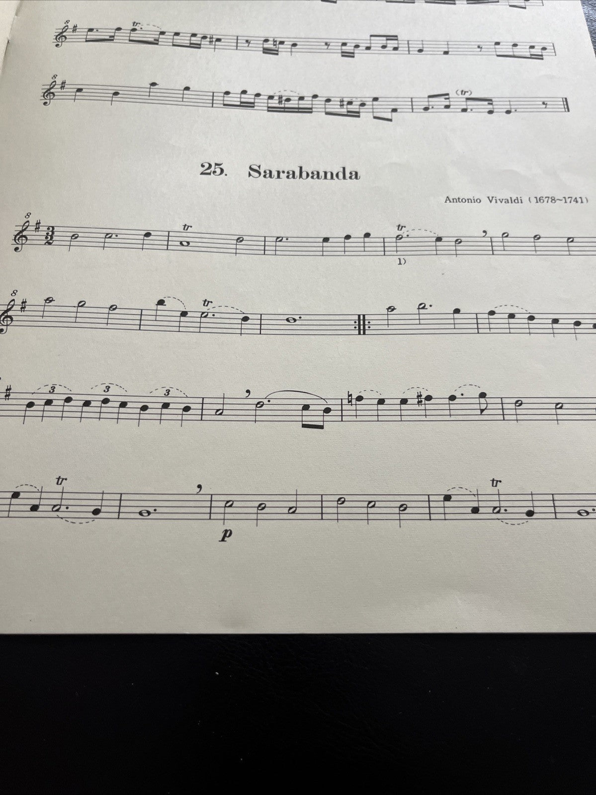 25 Baroque Pieces For Descant Recorder and Keyboard By Ichiro Tada Music Sheet