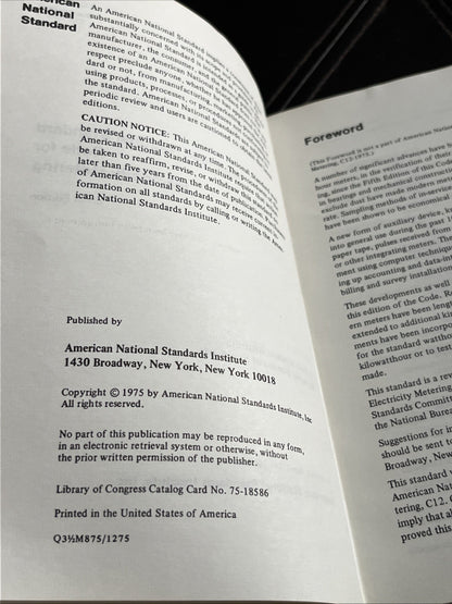 Handbook for Electricity Metering 6th Edition 1975 ( ANSI C12-1975 )