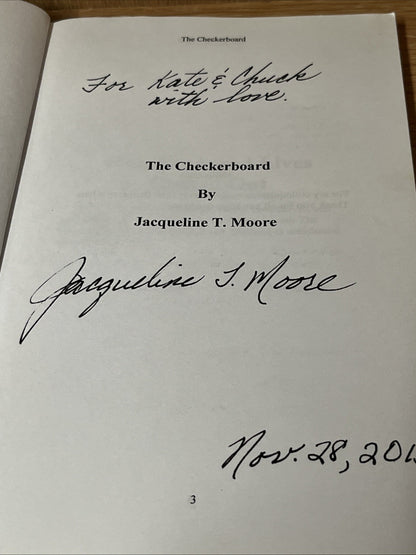 The Checkerboard 1st Edition by Jacqueline T. Moore SIGNED COPY 2015