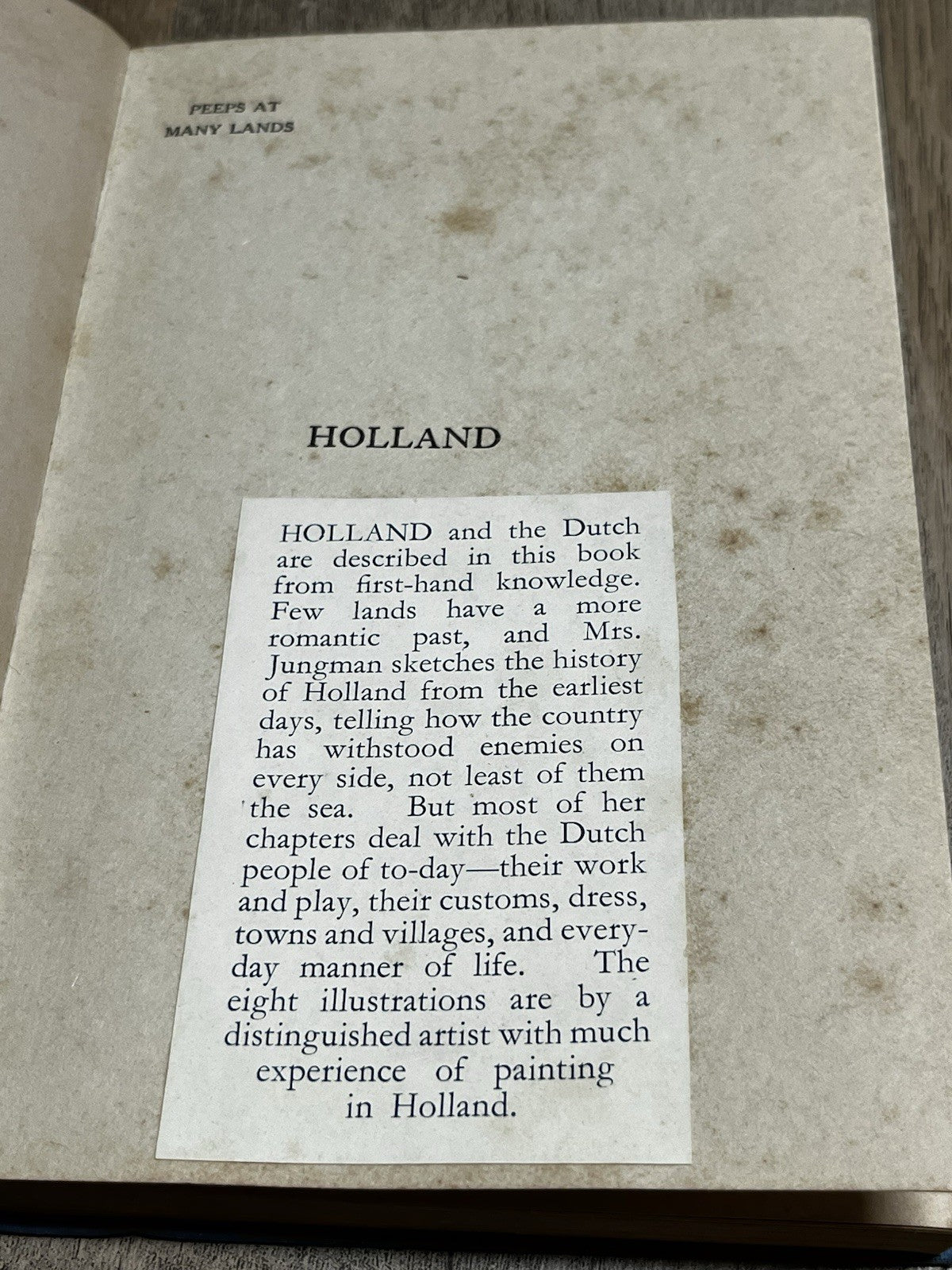 Peeps At Many Lands-HOLLAND by Beatrix Jungman - 1926-1932