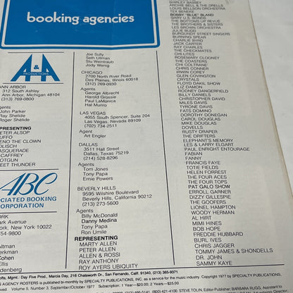 Talent and Booking Agency Rosters September/Octomber 1977 Seals And Crofts