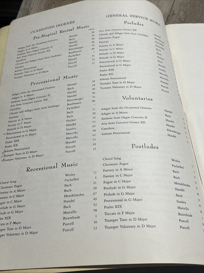 Wedding Music Part 1 Song Book :Processional & Recessionals…. 1952