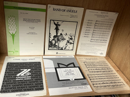 Lot of 6 Vintage Mixed Voices Sacred Choral Chorus Series Music Song Sheets