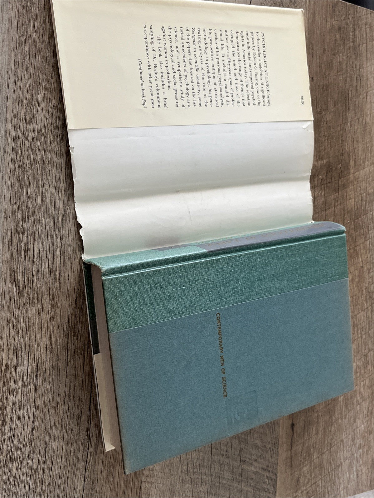 Edwin G Boring Psychologist at Large an autobiography and selected 1st Ed 1961