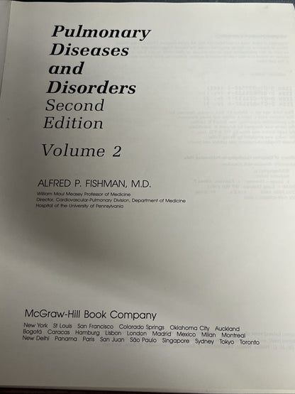 Pulmonary Diseases and Disorders, 2nd Ed, Alfred Fishman, 4 Volume Set,1988/1992
