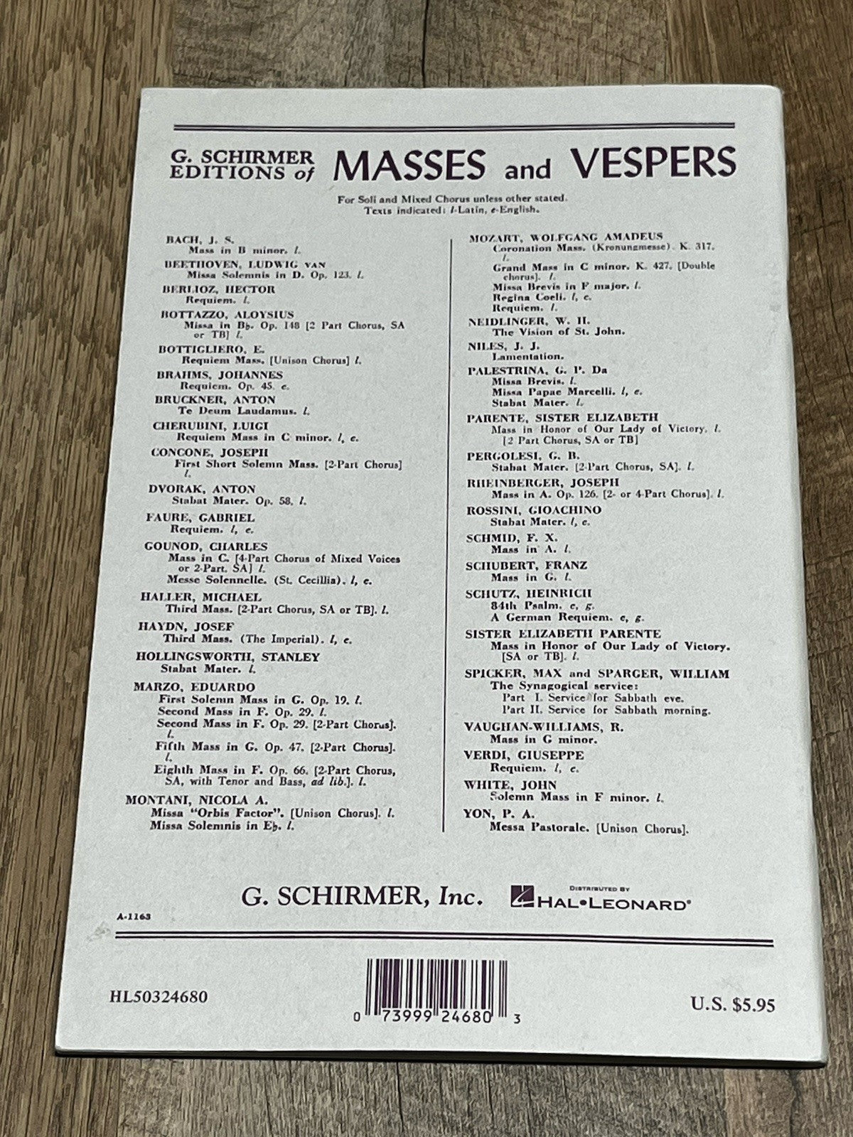 Mozart Coronation Mass (Kronungs Messe)K-317 for Four Part Chorus of Mixed Voice