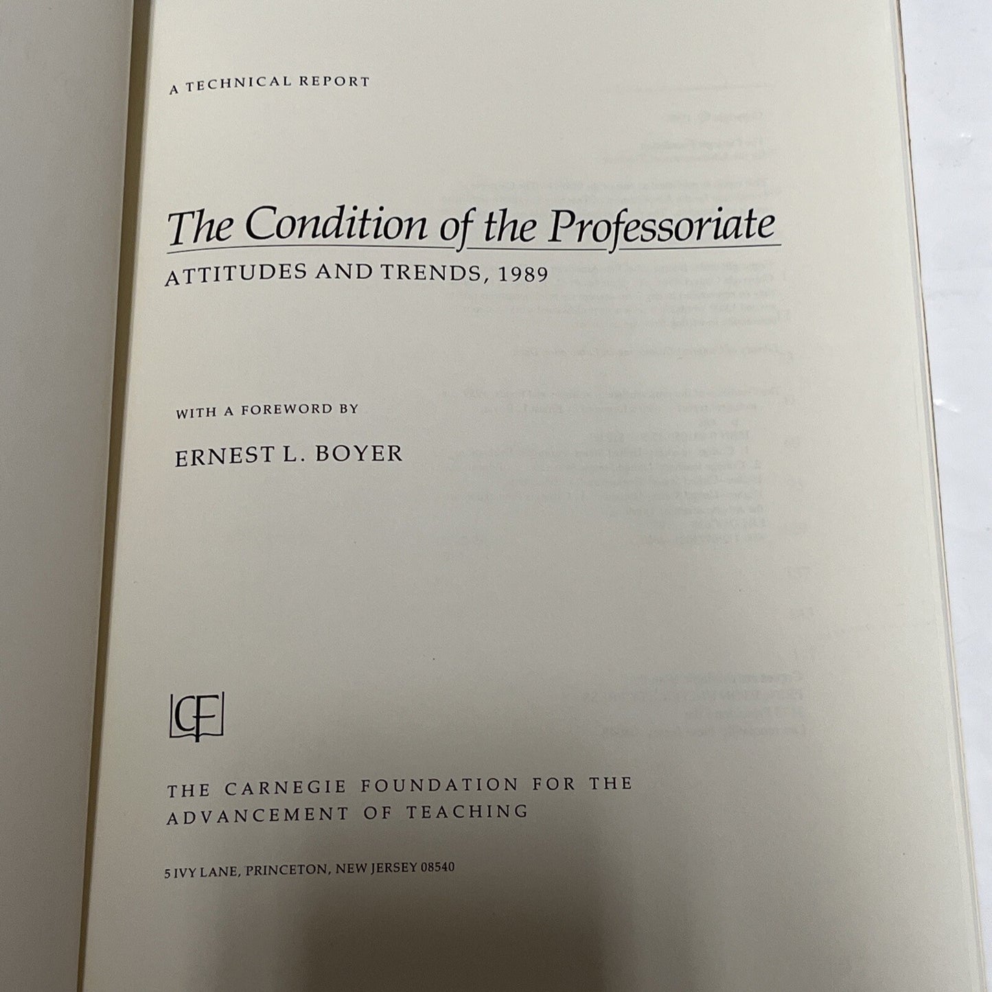 A Technical Report: The Condition Of The Professoriate Attitudes And Trends