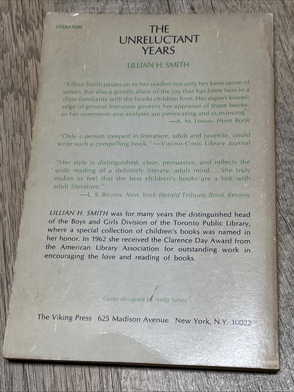 The Unreluctant Years: A Critical Approach to Children's Literature By Lillian