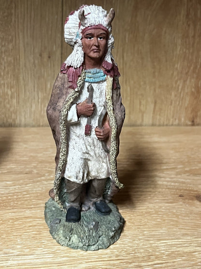 Native American India Family Figurine Details Decoration,hand paint 3 In Lot