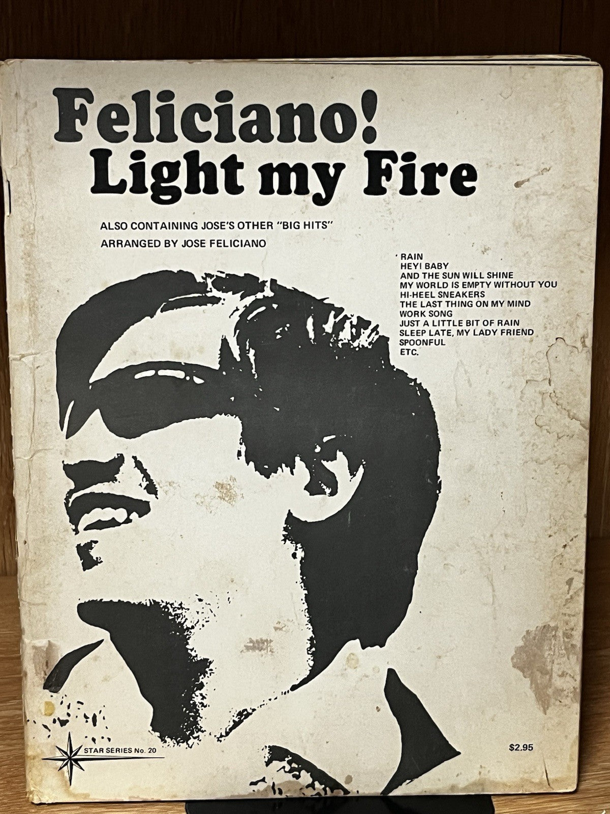 Feliciano Light My Fire Chord and Lyrics Sheet Music w/ PULL OUT POSTER RARE