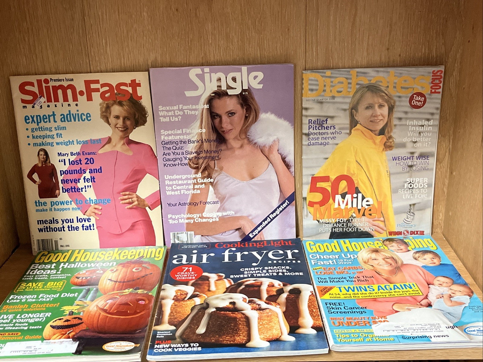 Lot of 6 Good Housekeeping | Single | Slim Fast Issue | Cooking Light | Magazine