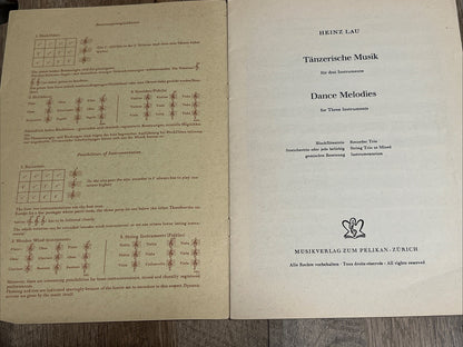 Heinz Lau Tänzerische Musik for drei instrumente Dance Melodies  For Three Instr