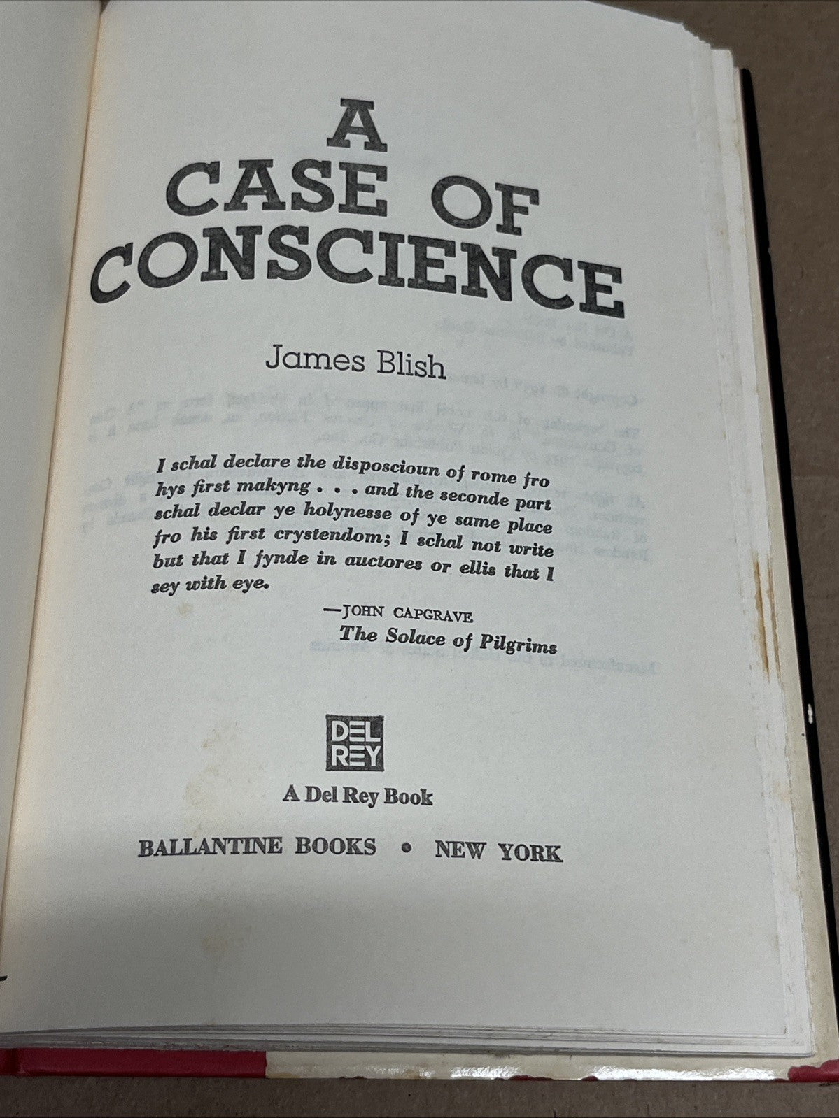 A CASE OF CONSCIENCE by JAMES BLISH 1958 Book Club Edition HARDBACK
