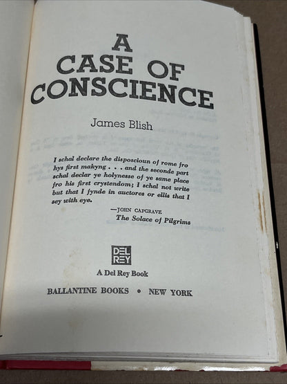 A CASE OF CONSCIENCE by JAMES BLISH 1958 Book Club Edition HARDBACK