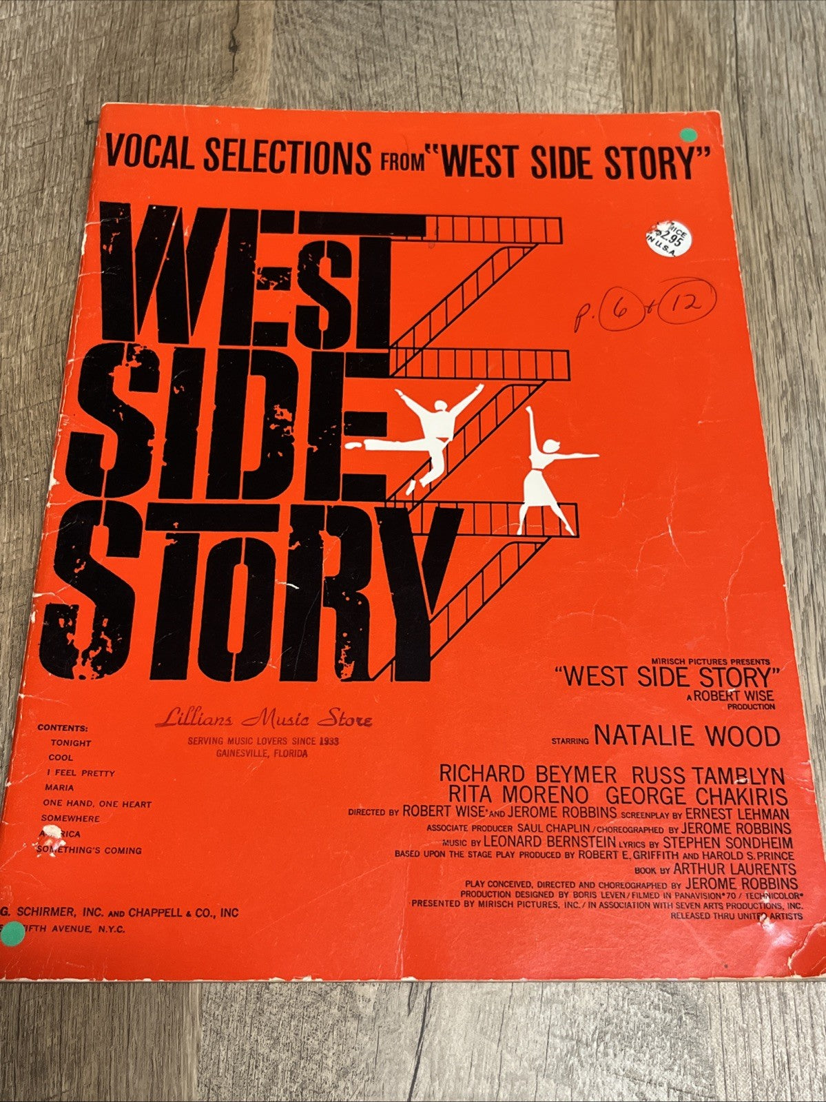 Vintage Sheet Music Vocal Selections from West Side Story 8 Songs 1957