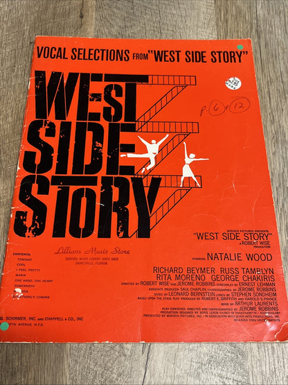 Vintage Sheet Music Vocal Selections from West Side Story 8 Songs 1957