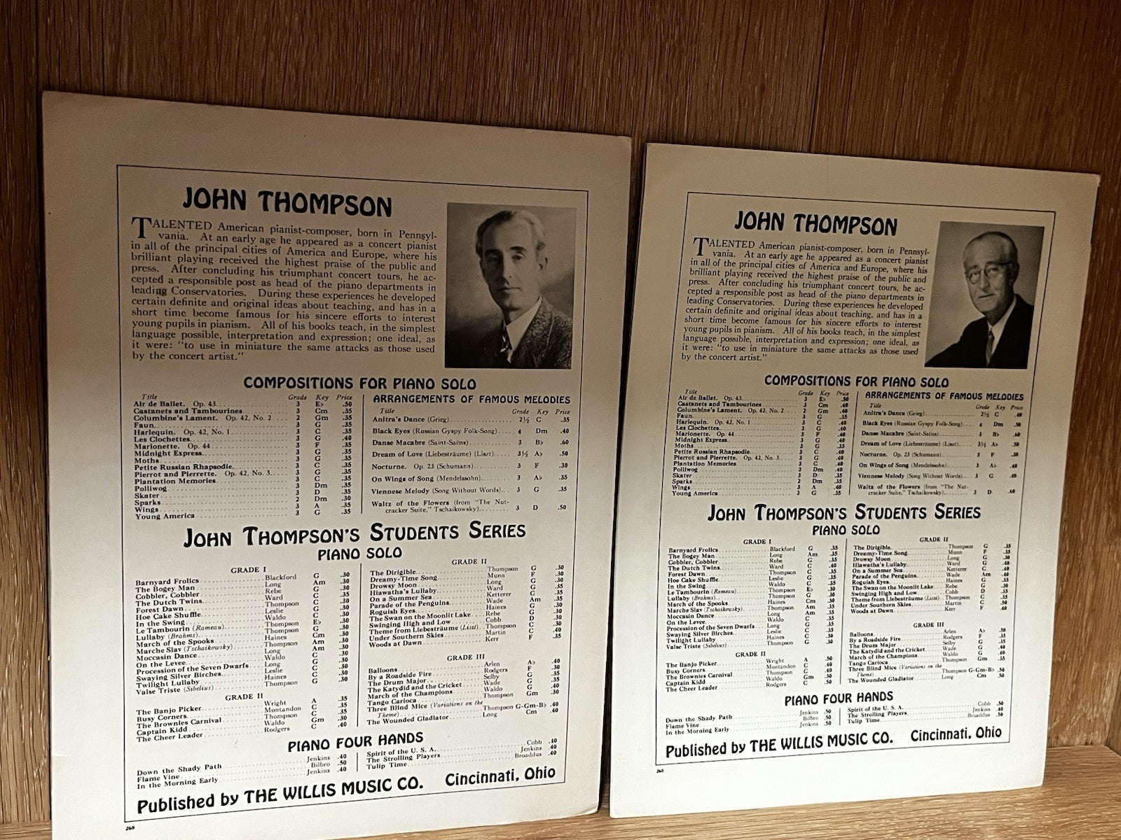 John Thompson’s Students Series Piano Sheet Music Shadow On Grand Lake & Calm As