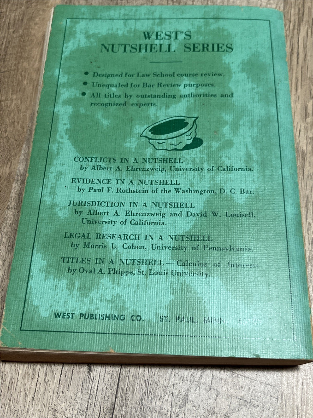 VTG EVIDENCE IN A NUTSHELL PAPERBACK BOOK PAUL ROTHSTEIN 1970 WEST PUBLISHING