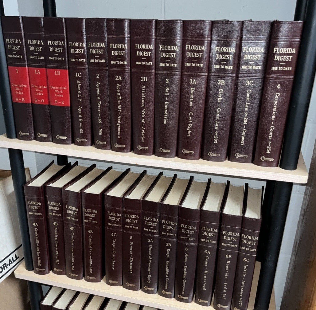 20 Lot Decorative law books; Library Space Office Decoration ;Florida Digest
