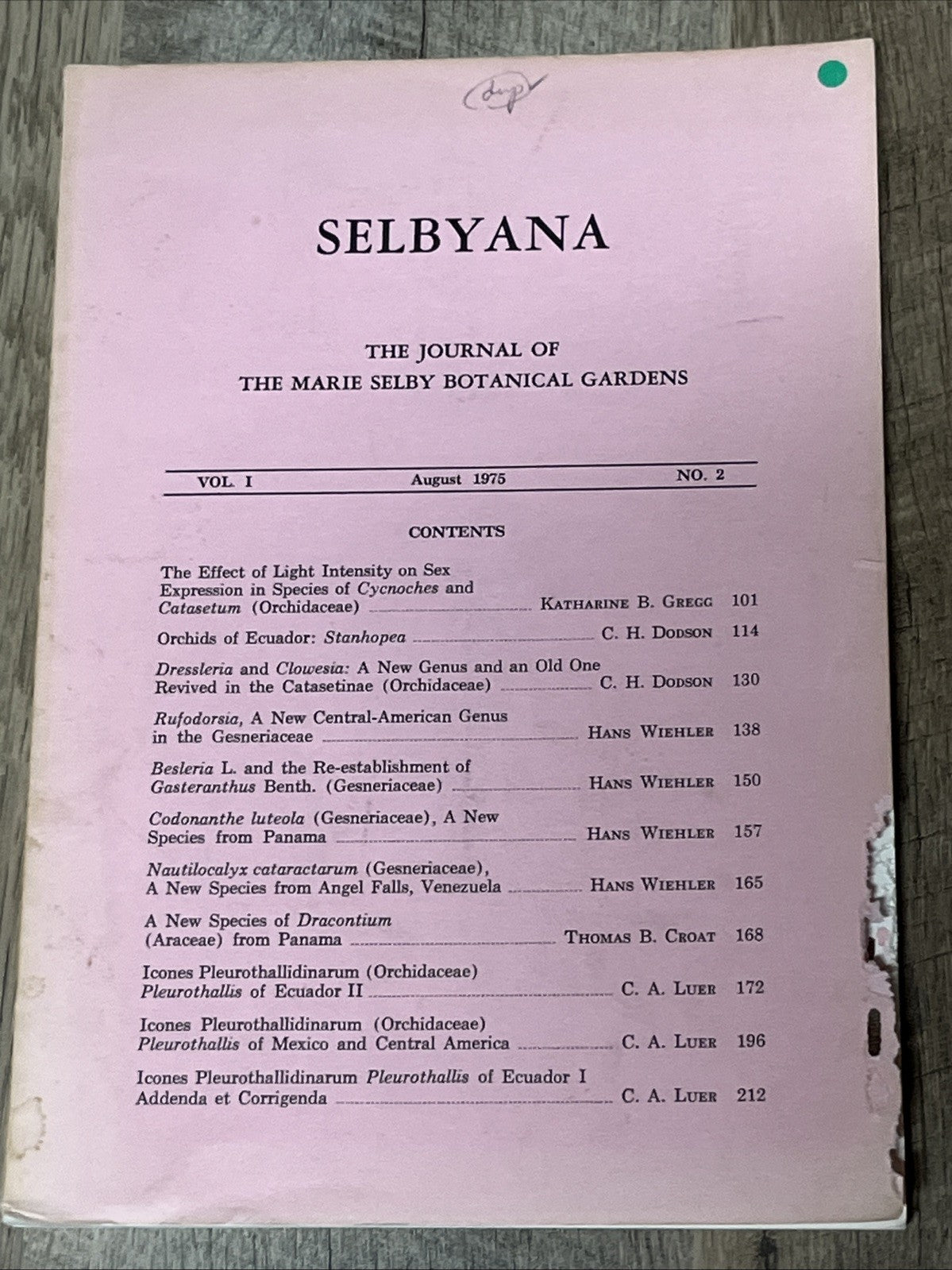 SELBYANA The Journal Of The Marie Selby Botanical Gardens Lot of 11  ( 1970s/80s