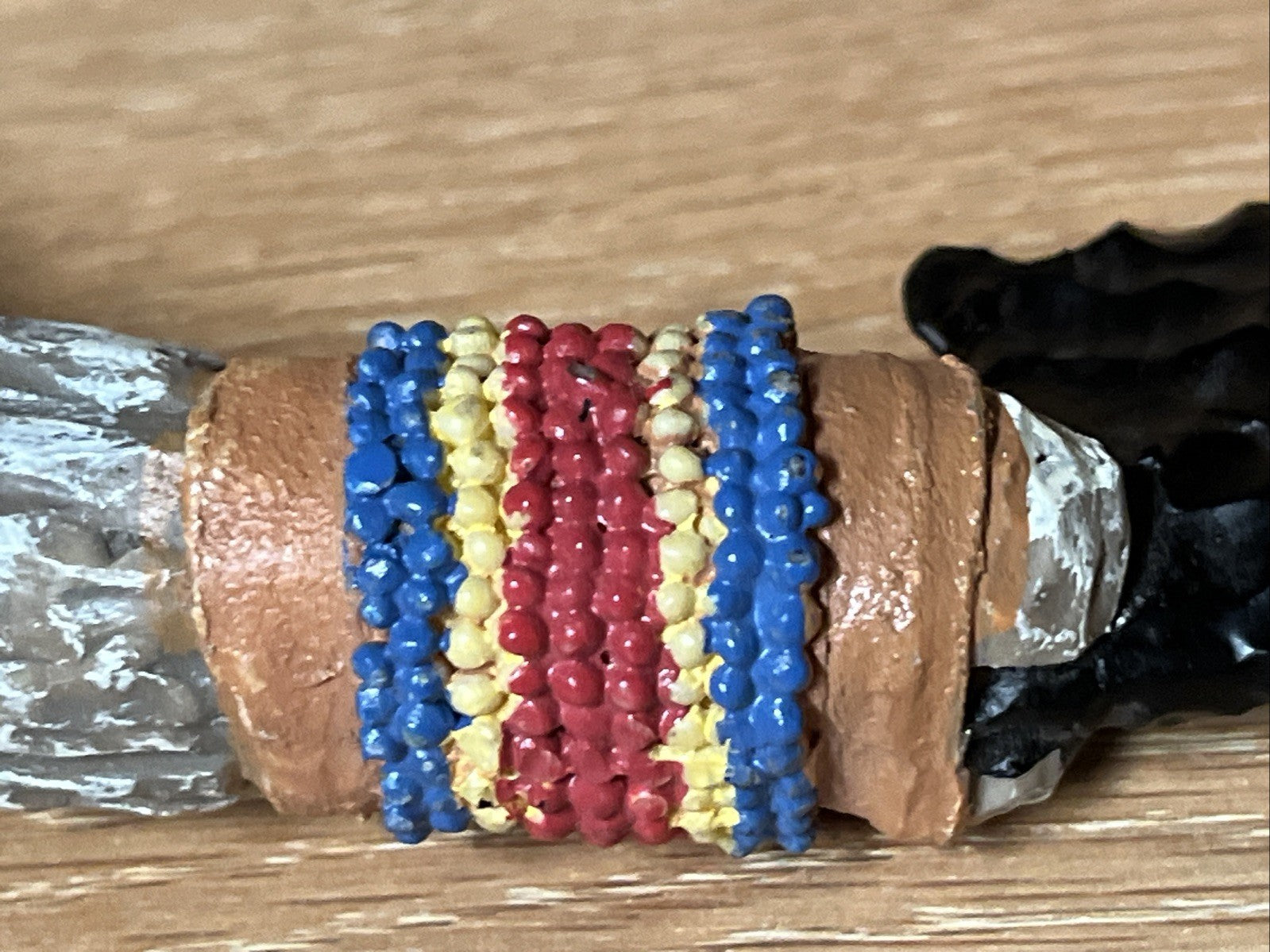 Lava Obsidian,Handmade Winchester Dagger Knife, Wrapped In Bohemian Beads 5”/8”