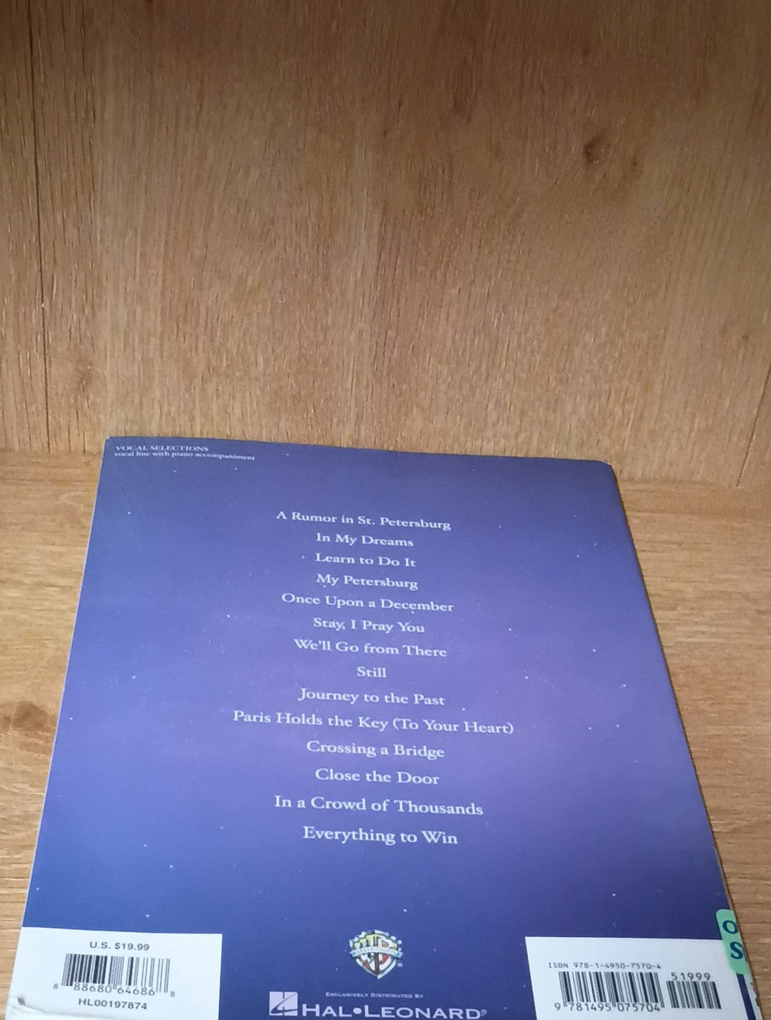 Anastasia Stephen Flaherty Book Piano, Vocal and Guitar Hal Leonard Softcover 