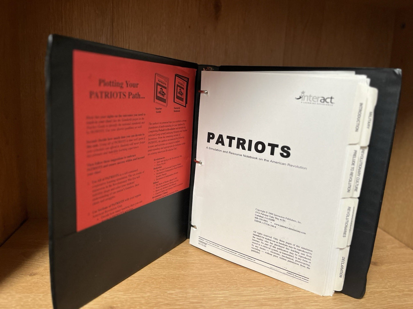 PATRIOTS A Simulation And Resource Notebook On The American Revolution 