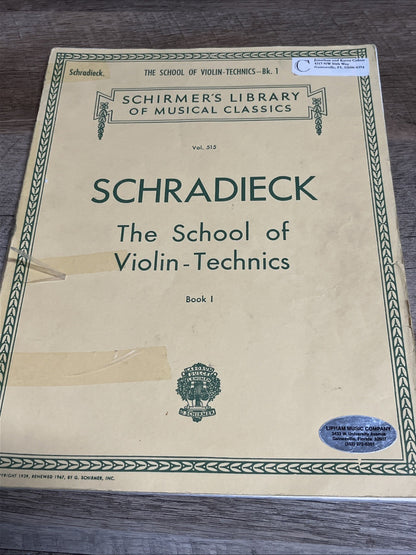 School of Violin Technics Book 1 Schirmer’s Library Of Music Classics Vol 515
