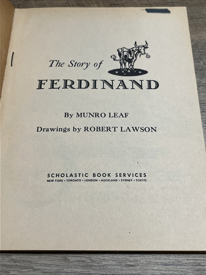 The Story of Ferdinand Munro Leaf 1964 Scholastic Book Services Paperback