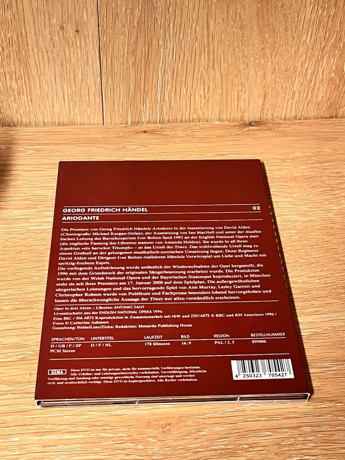 G.F. Händel "Ariodante". Zweitausendeins Edition Musik 02. (DVD)