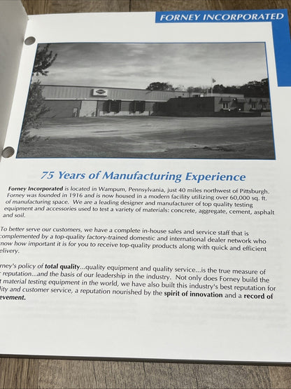 Forney Testing Apparatus and Supplies Catalog 1986