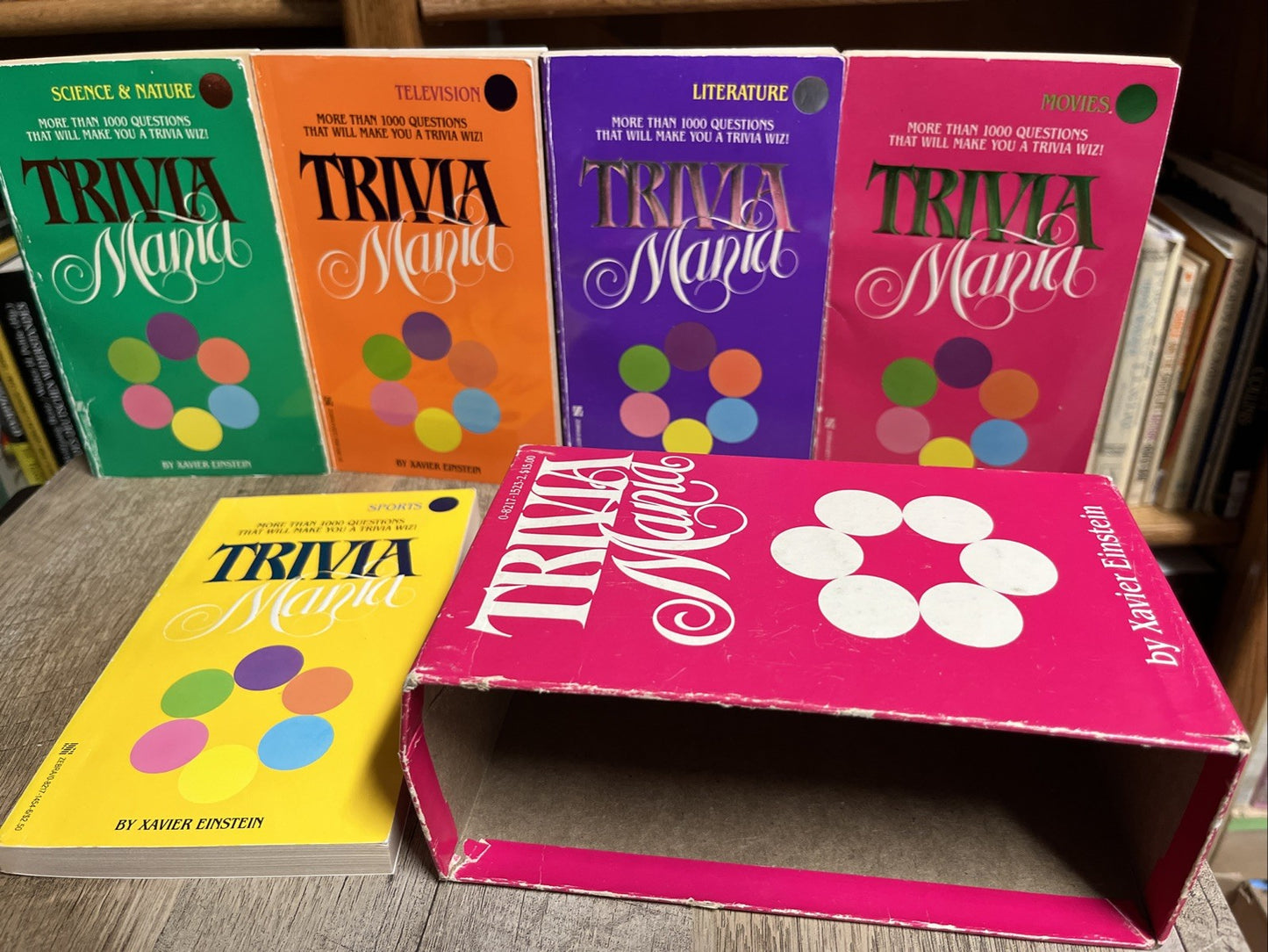 Trivia Mania Xavier Einstein 1984 Third Printing Box Lot 5 Movies Sports History