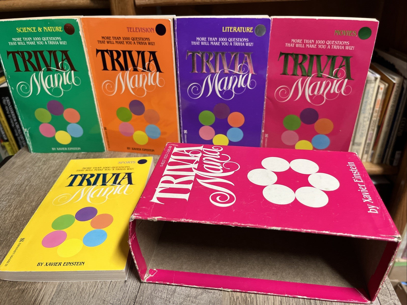 Trivia Mania Xavier Einstein 1984 Third Printing Box Lot 5 Movies Sports History