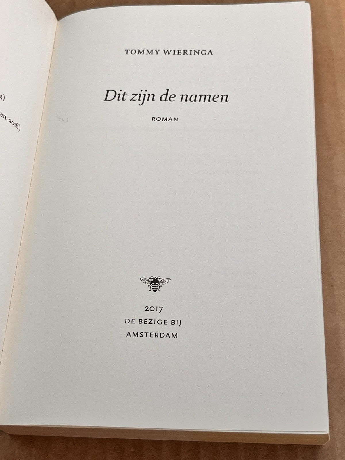 DIT ZIJN DE NAMEN By Tommy Wieringa