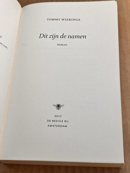 DIT ZIJN DE NAMEN By Tommy Wieringa