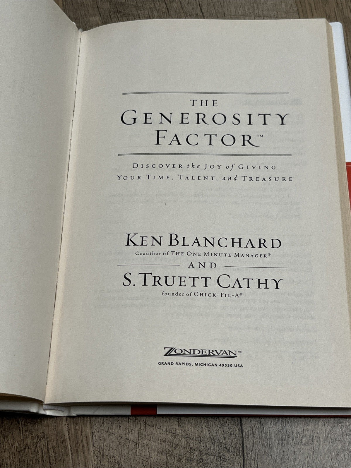 The Generosity Factor  by K. Blanchard & S.T. Cathy 2002 Hardcover DJ *Like New*