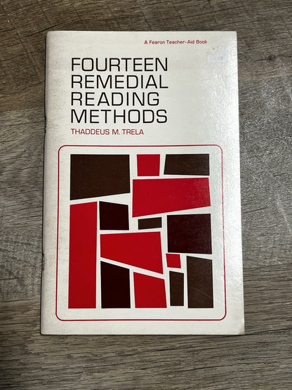 Fourteen Remedial Reading Methods Thaddeus Trela 1967 Fearon Teacher-Aid Book